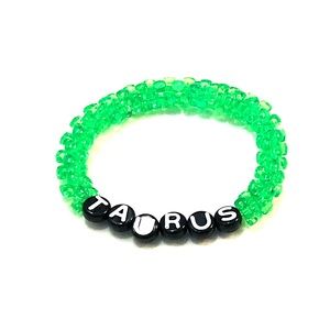 Green Taurus Zodiac Sign Bracelet